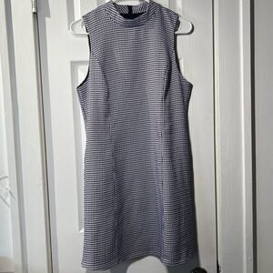 BCBGeneration Womens Purple Houndstooth Print Sheath Dress Sleeveless Size 8 (M)